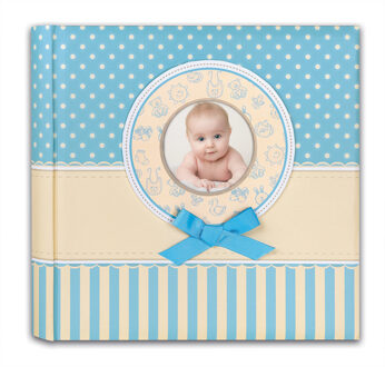 ZEP Fotoboek/fotoalbum Matilda baby jongetje met 30 paginas blauw 31 x 31 x 3,5 cm - Fotoalbums