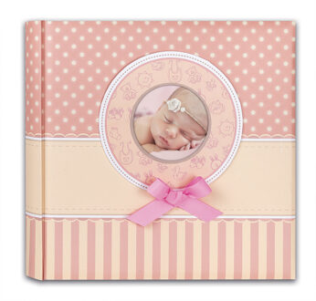 ZEP Fotoboek/fotoalbum Matilda baby meisje met 30 paginas roze 31 x 31 x 3,5 cm