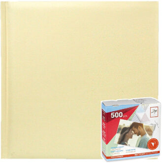 ZEP Fotoboek/fotoalbum met 20 paginas beige 32 x 32 x 2,5 cm inclusief plakkers - Fotoalbums