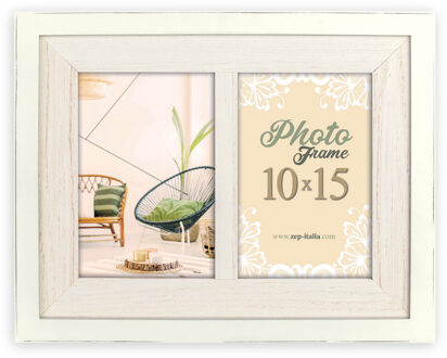 ZEP Fotolijst hout wit geschikt voor twee foto van 10 x 15 cm - Fotolijsten