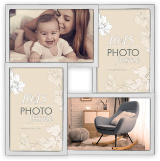 ZEP Fotolijst - metaal - zilverkleurig - 4 lijstjes - 10 x 15 cm - woondecoratie