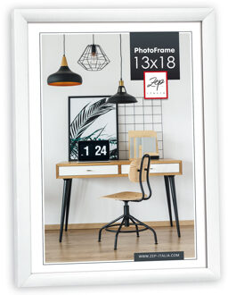 ZEP Fotolijst - wit - kunststof - voor foto van 13 x 18 cm - staand / hangend