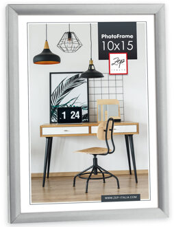 ZEP Fotolijst zilver kunststof geschikt voor een foto van 10 x 15 cm - Fotolijsten Zilverkleurig