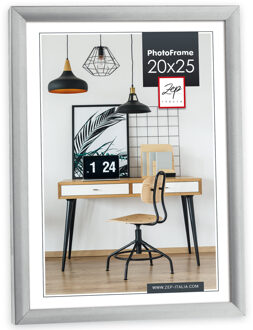 ZEP Fotolijst zilver kunststof geschikt voor een foto van 20 x 25 cm - Fotolijsten Zilverkleurig