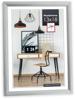 ZEP Fotolijst - zilver - kunststof - voor foto van 13 x 18 cm - staand / hangend