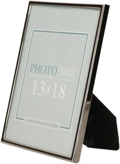 ZEP Fotolijst - zilver/zwart - metaal - glas - staand - geschikt voor foto van 13 x 18 cm