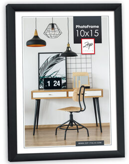 ZEP Fotolijst zwart kunststof geschikt voor een foto van 10 x 15 cm - Fotolijsten