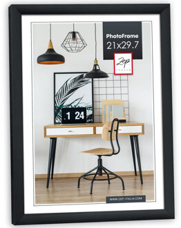 ZEP Fotolijst - zwart - kunststof - voor foto van 21 x 29 cm - staand / hangend