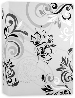 ZEP Fotomapje Umbria met insteekhoesjes wit bloemenprint voor 100 fotos 13 x 16,5 x 5 cm
