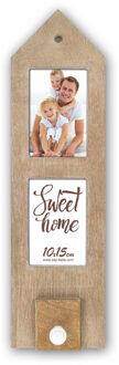ZEP Houten fotolijst met haakje 54 x 15 cm geschikt voor een foto van 10 x 15 cm - Fotolijsten Bruin