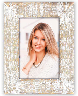 ZEP Houten fotolijst vintage wit geschikt voor een foto van 20 x 25 cm