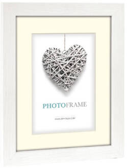 ZEP Houten Fotolijst Wit Met Passe-partout Regent 4 Formaat 30x45 / 40x60 Cm - V32644