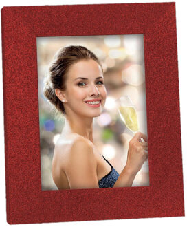ZEP Houten fotolijstje rood met glitters geschikt voor een foto van 15 x 20 cm - Fotolijsten