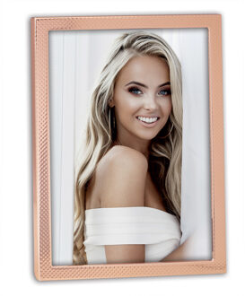 ZEP Metalen fotolijst koper kleurig geschikt voor een foto van 15 x 20 cm - Fotolijsten Bruin