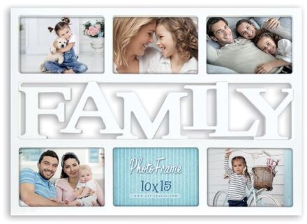 ZEP Multi fotolijst Family wit met 6 lijstjes geschikt voor een foto van 10 x 15 cm