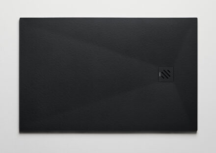 Zero douchebak 80x80cm zwart mat composiet