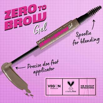 Zero To Brow Langhoudende Vegan Gekleurde Wenkbrauwgel 13g (Verschillende Tinten) - Ash Brown