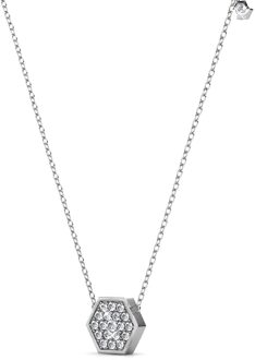 Zeshoekige hangers - Zilver en kristal - One Size