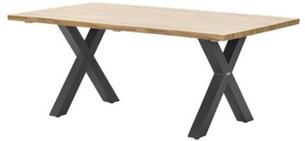 Zeus dining tafel 180x100 -X-stijl-black/teak look Grijs