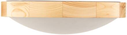 Zeus plafondlamp van hout, den, Ø 37 cm dennenhout natuur, wit
