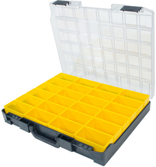 Zevim Kunststof Assortimentskoffer | 24 Inzetbakjes | Geel - 2153306624