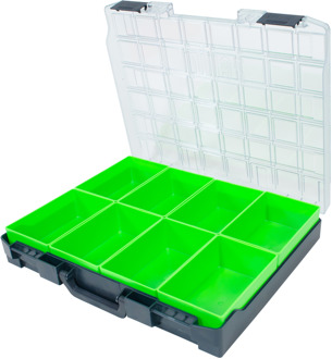 Zevim Kunststof Assortimentskoffer | 8 Inzetbakjes | Groen - 2153306608