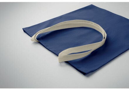 Zevra gekleurde katoenen shopper tas Blauw - One size