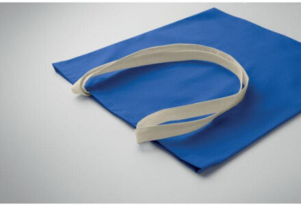 Zevra gekleurde katoenen shopper tas Blauw - One size