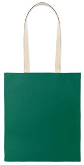 Zevra gekleurde katoenen shopper tas Groen - One size