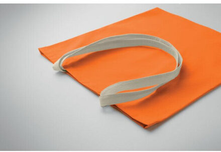 Zevra gekleurde katoenen shopper tas Oranje - One size