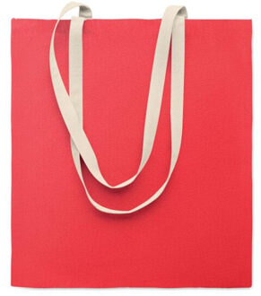 Zevra gekleurde katoenen shopper tas Rood - One size