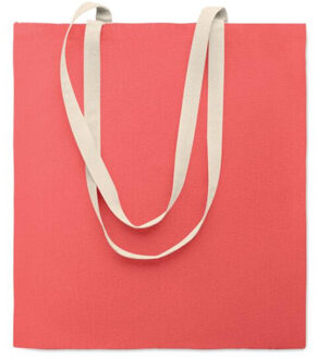 Zevra gekleurde katoenen shopper tas Roze - One size