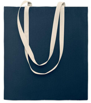 Zevra gekleurde katoenen shopper tas Zwart - One size