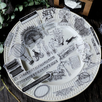 ZFPARTY 88 stks Vintage Velijn Papier Die Cuts stickers voor Scrapbooking Gelukkig Planner/Card Making/Journaling Project