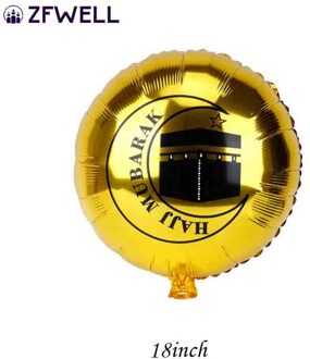 ZFWELL 20pz 28 inch maan vijfpuntige ster ronde Eid al-Fitr banner aluminium latex banner afdrukken ballon eid al-Fitr party ba6 ronde 5pz