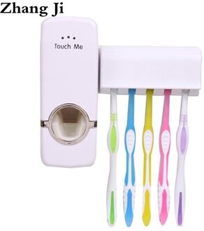 Zhangji Automatische Tandpasta Dispenser Tandenborstelhouder Tandenborstel Wall Mount Stand Badkamer Planken Tandpasta Knijper Set