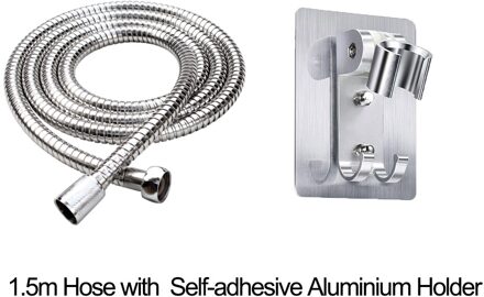 Zhangji Badkamer Douchekop Slang Houder Set 1.5M Chrome Plated 2 Meter Commen Pijp Met Geen Boor Beugel Douche hoofd Accessoire Pack A