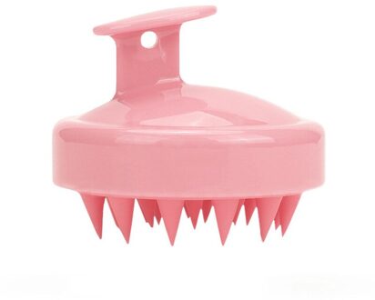 Zhangji Flexibele Siliconen Haar Shampoo Borstel Hoofdhuid Zorg Massage Haar Kam Verwijderen Roos En Exfoliëren Stimuleren Haargroei roze