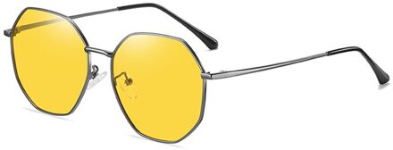 Zhiyi Gepolariseerde Zonnebril Polygonal Aluminium Frame Mannen Anti-Glare Rijden Bril Nachtzicht Bril Voor Mannen En Vrouwen geweer.