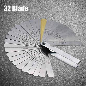 ZHUANGQIAO 32 Blades Voelermaat Metric Gap Filler 0.04-0.88mm Dikte Gage Tool Voor Motorfiets ventiel Meting