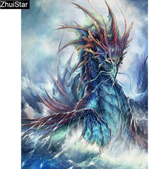 Zhui Ster Volledige Vierkante Boor 5D DIY Diamant Schilderen "draak op de zee" 3D Borduren Kruissteek Strass Mozaïek decor CJ53 50x70cm