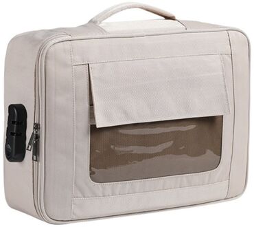 Zichtbaar Wachtwoord Dubbele Laag Bestanden Aktetas Document Pouch Business Travel Dxab khaki