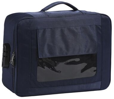 Zichtbaar Wachtwoord Dubbele Laag Bestanden Aktetas Document Pouch Business Travel Dxab marine blauw
