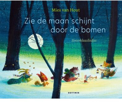 Zie de maan schijnt door de bomen