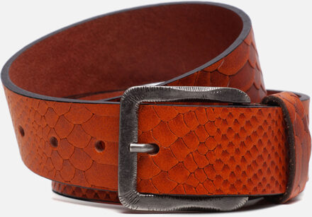 Ziengs Riem krokodillenprint cognac - Maat 9.5