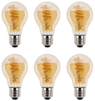 Zigbee e27 spiraal filament lamp dual white a60 amberkleurig - voordeelset van 6