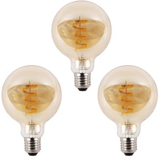 Zigbee e27 spiraal filament lamp dual white g95 amberkleurig - voordeelset van 3