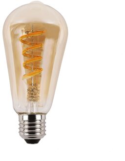 Zigbee e27 spiraal filament lamp dual white st64 amberkleurig