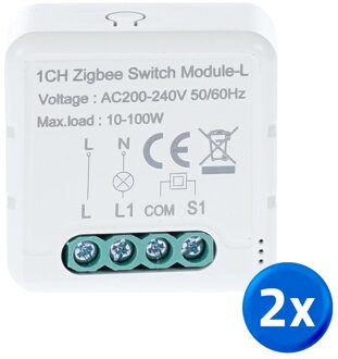 Zigbee inbouwschakelaar 1 gang - Set van 2