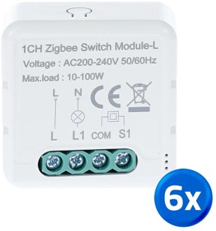 Zigbee inbouwschakelaar 1 gang - Set van 6